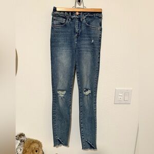 Good American Distressed Skinny Jeans size 0/25